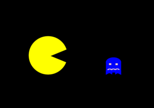A Pac-Man defense allows a company to "gobble up" its would-be acquirer. Image Credit: Diego Moya (CC by SA-3.0)